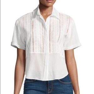 Frame | white eylet button down shirt size small